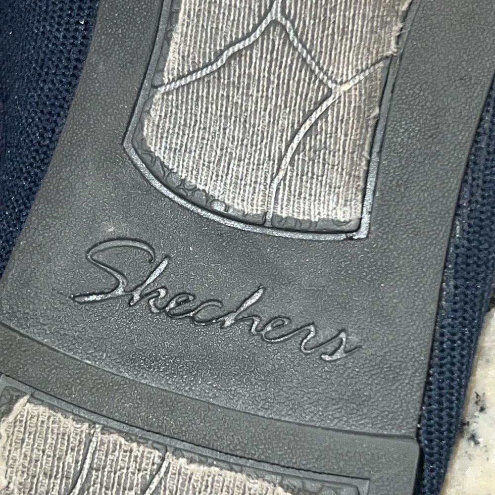 Skechers Navy Blue flats slip-on casual shoes air-cooled memory foam women’s 7.5 - Picture 5 of 7